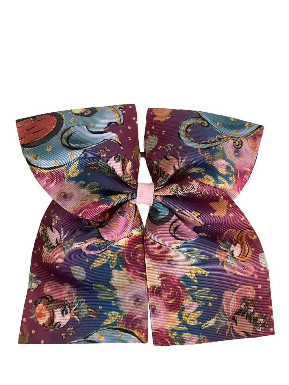 Girl’s Multicolor Fairy Print Hair Bow Ties NEW